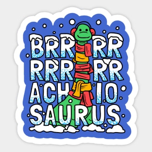 Christmas Dinosaur in the Snow Sticker